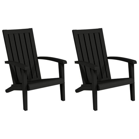 vidaXL Chaises de jardin Adirondack lot de 2 noir polypropylène