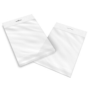Lot de 100 240x170 mm sac transparent cellophane avec dispositif d'accrochage en rayon - 100