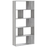 vidaXL Bibliothèque 5 niveaux sonoma gris bois d'ingénierie