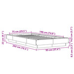 vidaXL Cadre de lit avec lumières LED chêne sonoma 75x190 cm