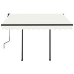 vidaXL Auvent manuel rétractable avec LED 3 5x2 5 m Crème