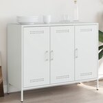vidaXL Buffet blanc 100 5x39x79 cm acier laminé à froid