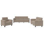 vidaXL Ensemble de canapés 3 Pièces avec coussins taupe tissu microfibre