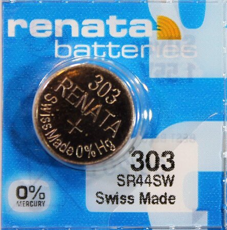 Blister de 1 Pile bouton oxyde argent X303 SR44SW RENATA