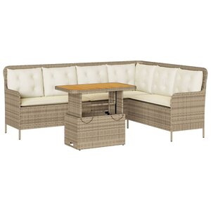 vidaXL Salon de jardin avec coussins 2 Pièces beige résine tressée