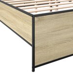 vidaXL Cadre de lit chêne sonoma 150x200 cm bois d'ingénierie et métal