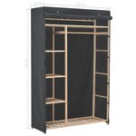 vidaXL Garde-robe Gris 110 x 40 x 170 cm Tissu