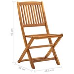 vidaXL Chaises pliables d'extérieur lot de 4 Bois d'acacia solide