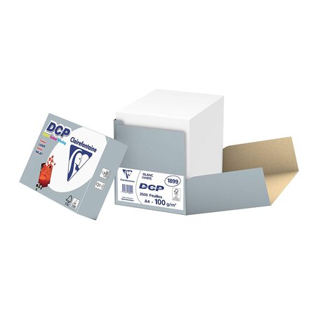 Carton 2500 Feuilles Papier DCP 100g A4 210x297 mm Certifié FSC Blanc CLAIREFONTAINE