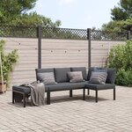 vidaXL Salon de jardin 3 Pièces avec coussins noir aluminium