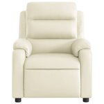 vidaXL Fauteuil inclinable électrique Crème Similicuir