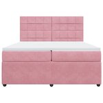 vidaXL Sommier à lattes de lit avec matelas Rose 200x200 cm Velours