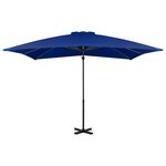 vidaXL Parasol déporté et mât en aluminium Bleu azuré 250x250 cm