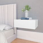 vidaXL Table de chevet flottante Blanc 40x30x15 cm Bois d'ingénierie