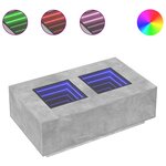 vidaXL Table basse avec LED infini gris béton 116x69x40 cm