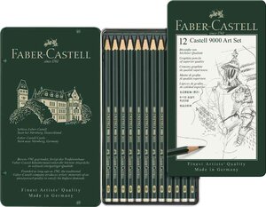 Crayon CASTELL 9000 kit Art de 12 FABER-CASTELL