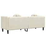 vidaXL Canapé avec coussins 3 places crème velours