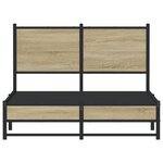 vidaXL Cadre de lit en métal sans matelas chêne sonoma 120x190 cm