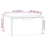 vidaXL Table de chevet murale Sonoma gris 34x30x20 cm