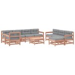 vidaXL Salon de jardin 10 Pièces avec coussins bois massif douglas