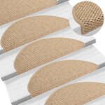vidaXL Tapis d'escalier autocollants 15 Pièces 65x21x4 cm Sable