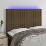vidaXL Tête de lit à LED Marron foncé 144x5x118/128 cm Tissu