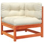 vidaXL Salon de jardin 4 Pièces avec coussins cire marron bois pin massif
