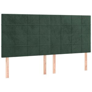 vidaXL Têtes de lit 4 Pièces Vert foncé 80x5x78/88 cm Velours