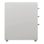 Caisson de bureau meuble de rangement pour documents dossiers fournitures de bureau à roulettes acier 48 x 28 x 41 cm blanc mat 03_0006331