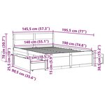 vidaXL Cadre de lit sans matelas blanc 140x190 cm bois de pin massif