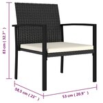 vidaXL Chaises de salle à manger de jardin 4 Pièces Résine tressée Noir