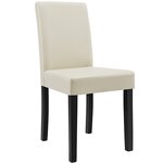 Kit de 2 chaises rembourrées avec pieds en bois massif housse en synthétique design crème et noir 90 x 37/42 x 48 cm 03_0002359