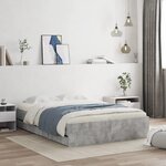 vidaXL Cadre de lit avec tiroirs sans matelas gris béton 120x190 cm