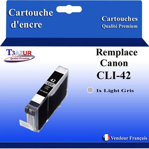T3AZUR - Cartouche compatible avec Canon CLI42 CLI-42 pour Canon Pixma Pro100 Pro100S Pro-100 Pro-100S- Light Gris
