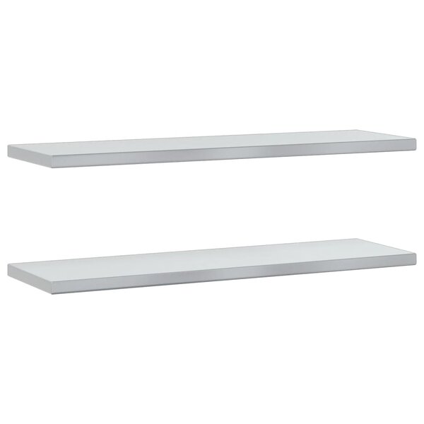 vidaXL Étagères murales 2 Pièces 100x30x3 cm argenté acier inoxydable