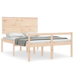 vidaXL Lit pour personne âgée et tête de lit 140x200 cm bois massif