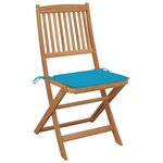 vidaXL Chaises pliables de jardin 8 Pièces avec coussins Bois d'acacia