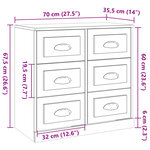 vidaXL Buffet chêne fumé 70x35 5x67 5 cm bois d'ingénierie