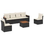 vidaXL Salon de jardin 7 Pièces avec coussins noir résine tressée