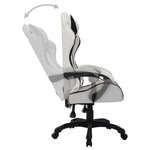 vidaXL Fauteuil de jeux vidéo avec LED RVB Blanc et noir Similicuir
