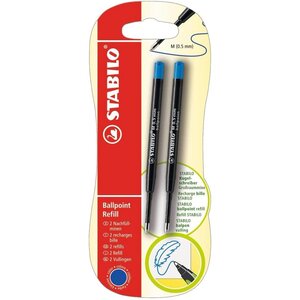 Blister de 2 recharges stylo bille bleu x 10 stabilo