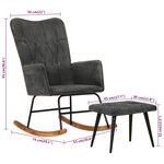 vidaXL Chaise à bascule avec repose-pied Noir vintage Toile