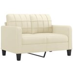 vidaXL Canapé à 2 places Crème 120 cm Similicuir