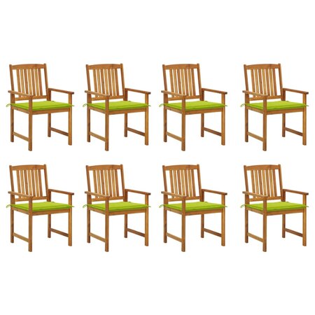 vidaXL Chaises de jardin avec coussins lot de 8 Bois d'acacia solide