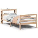 vidaXL Cadre de lit avec tête de lit 75x190 cm bois de pin massif