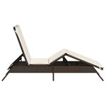 vidaXL Chaise longue avec coussin marron résine tressée