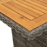 vidaXL Ensemble de bistro de jardin 7 Pièces coussins gris poly rotin