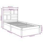 vidaXL Cadre de lit bois massif 90x190 cm simple