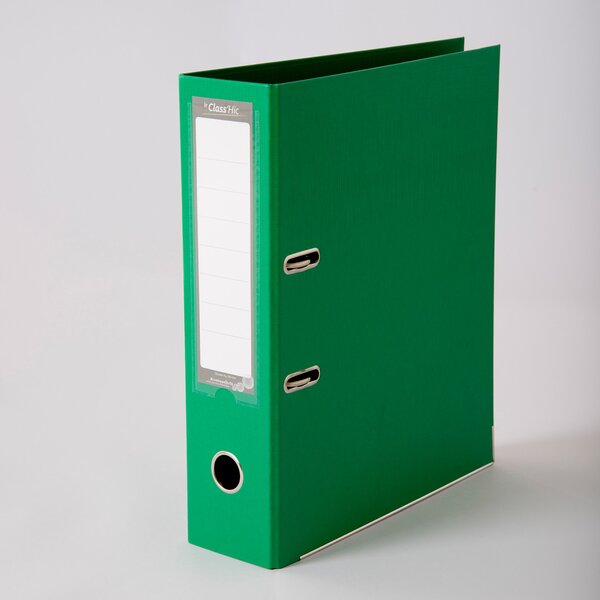 Lot de 5 classeurs a4 class'hic vert haut de gamme - dos 8 cm - marque enveloppebulle