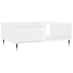 vidaXL Table basse blanc brillant 90x60x35 cm bois d'ingénierie